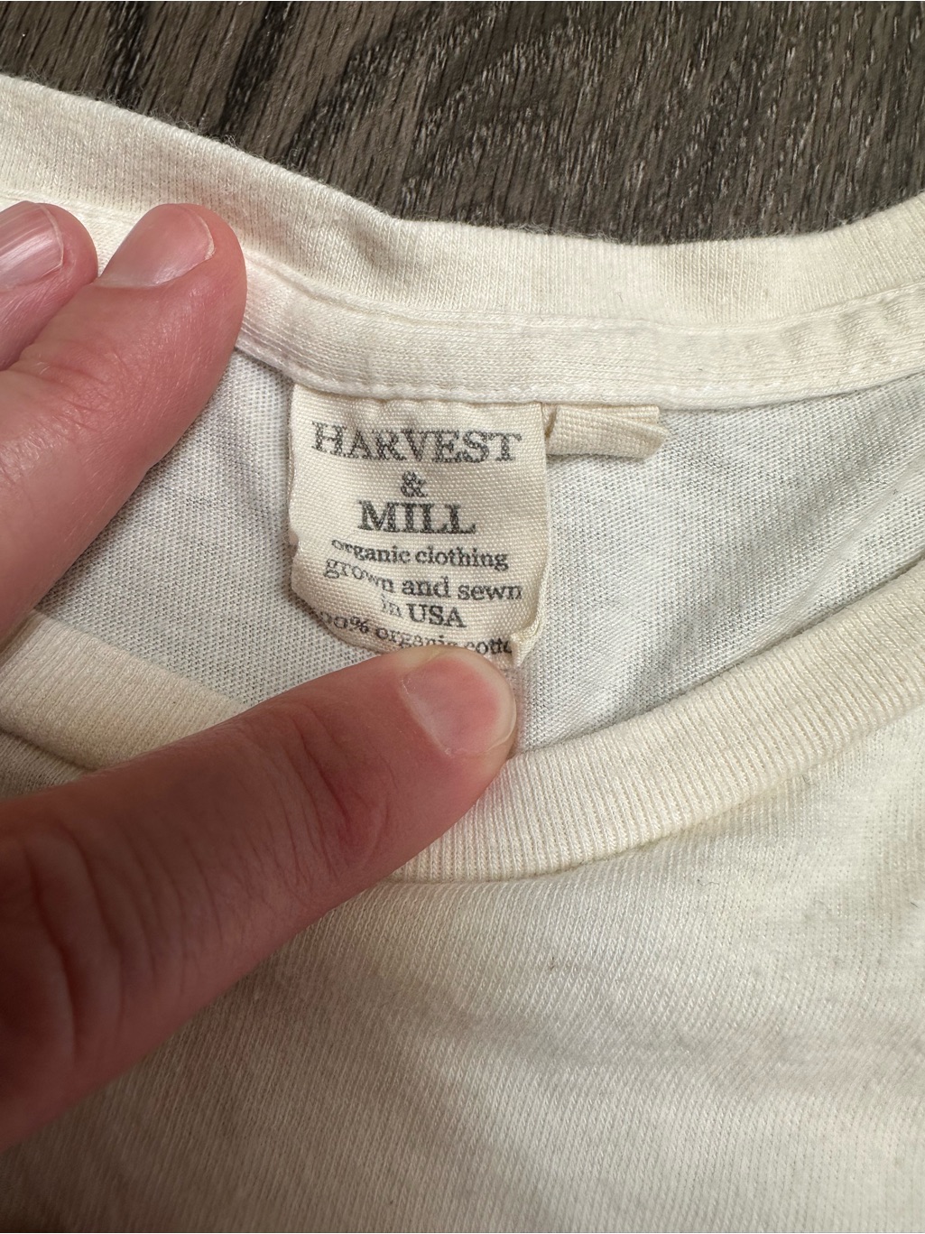 Harvest & Mill Organic Cotton Crew Tee, Natural, Size L (Women’s) — image 3 of 4